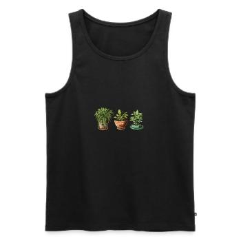 Plante d’intérieur / Plante en pot / Décoration / Pot - Débardeur bio Premium Homme - noir - Devant - Michal (187cm)