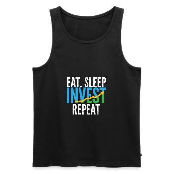 Investment Investor I Trading Eat Sleep Invest - Men's Premium Organic Tank Top - black - Front - Michal (187cm)