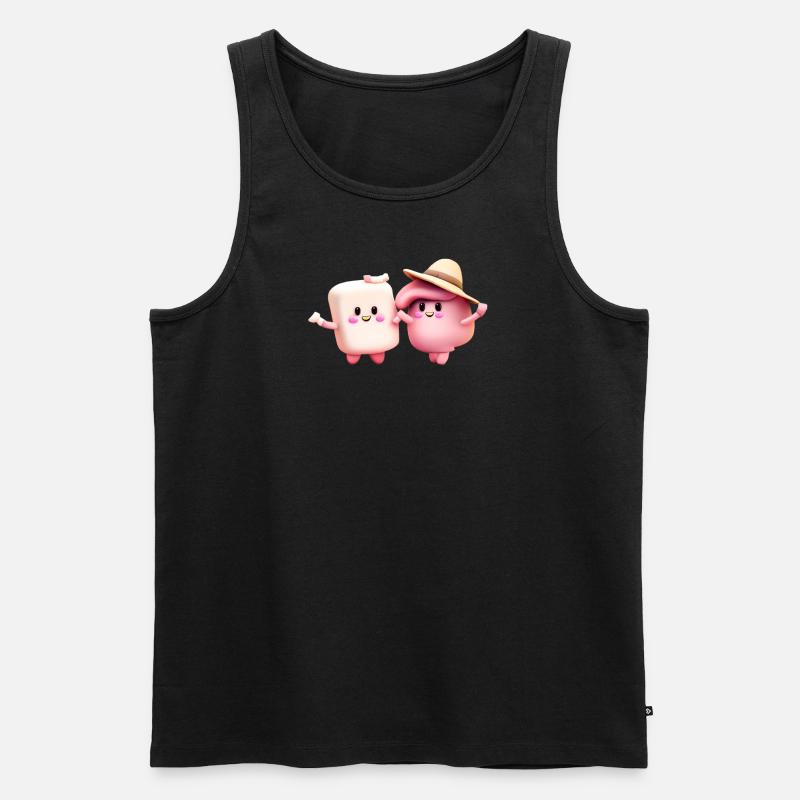Marshmallow Pärchen - Männer Premium Bio Tank Top - Schwarz