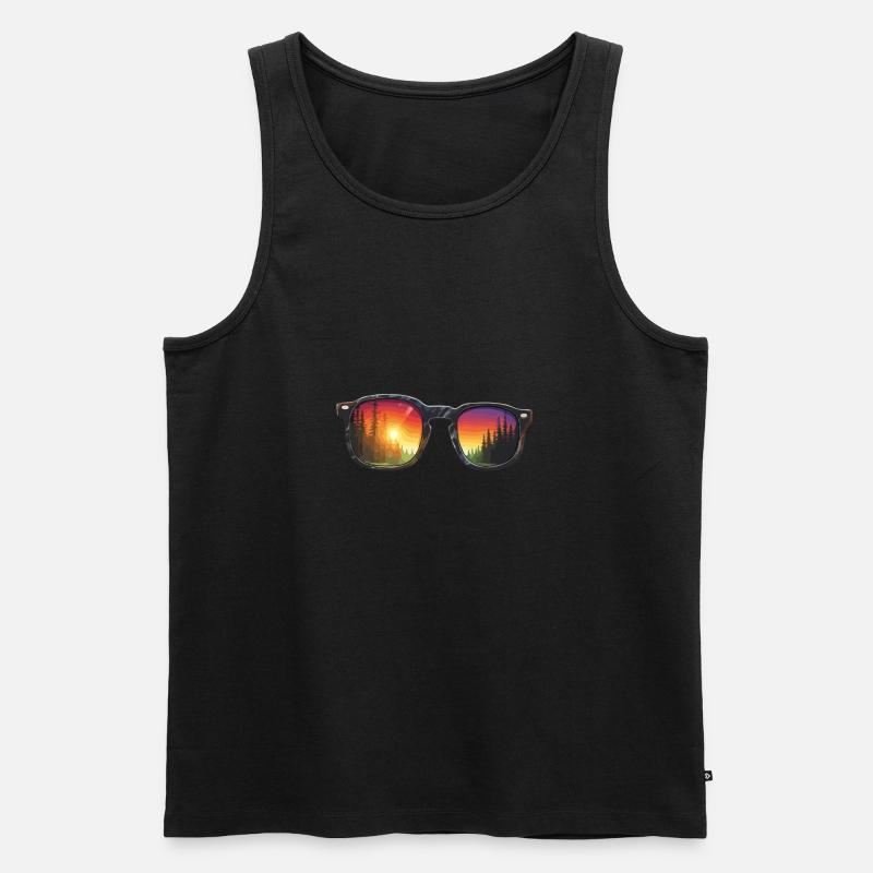 Sunglasses / Reflection / Forest / Reflection - Men's Premium Organic Tank Top - black