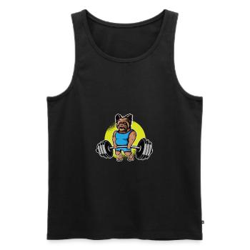 Yorkshire Terrier Weightlifting I Deadlift Fitness - Men's Premium Organic Tank Top - black - Front - Michal (187cm)