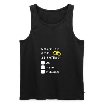 Willst du mich Heiraten? Heiratsantrag Shirt Gift - Männer Premium Bio Tank Top - Schwarz - Vorne - Michal (187cm)