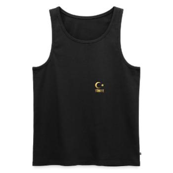Türkiye Futbol Ay Yildiz Turquie Drapeau de football - Débardeur bio Premium Homme - noir - Devant - AI Model Male 178 light (178cm)