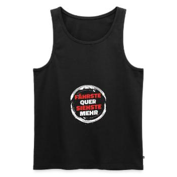 Fährste Quer siehste mehr Auto Motor Tuning Shirt - Männer Premium Bio Tank Top - Schwarz - Vorne - Michal (187cm)