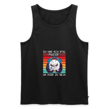 Zocker Gamer Games Pc Ich habe mein Spiel pausiert - Männer Premium Bio Tank Top - Schwarz - Vorne - AI Model Male 178 light (178cm)