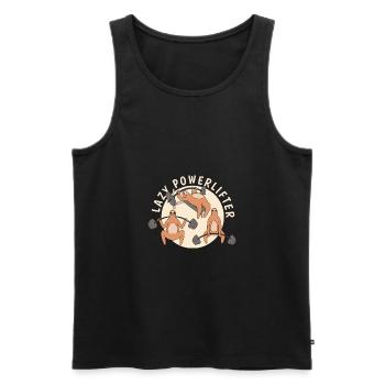 Fauler Powerlifter Powerlifting Faultier - Männer Premium Bio Tank Top - Schwarz - Vorne - Michal (187cm)