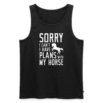 Désolé, je ne peux pas avoir de plans avec mon cheval - Débardeur bio Premium Homme - noir - Devant - Michal (187cm)