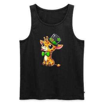 Girafe de la Saint-Patrick : Design Kawaii mignon - Débardeur bio Premium Homme - noir - Devant - Michal (187cm)