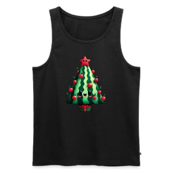 Christmas tree made of watermelon - Men's Premium Organic Tank Top - black - Front - Michal (187cm)