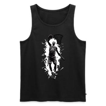 Dunking Basketballer Basketball Streetwear Design - Männer Premium Bio Tank Top - Schwarz - Vorne - AI Model Male 178 light (178cm)