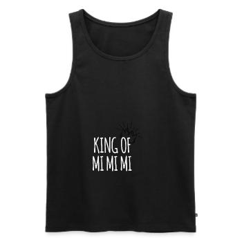 king of mimimi Funny whining humor - Men's Premium Organic Tank Top - black - Front - AI Model Male 178 light (178cm)