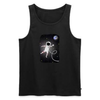 Astronaut - Männer Premium Bio Tank Top - Schwarz - Vorne - Michal (187cm)