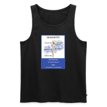 Blockflöte Karte - Männer Premium Bio Tank Top - Schwarz - Vorne - AI Model Male 178 light (178cm)