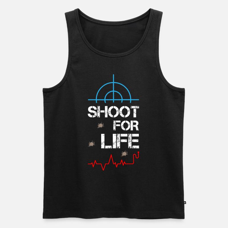 Shoot For Life Sniper - Männer Premium Bio Tank Top - Schwarz