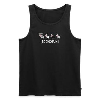 Bockchain - Blockchain Lustige Schafe Informatiker - Männer Premium Bio Tank Top - Schwarz - Vorne - Michal (187cm)