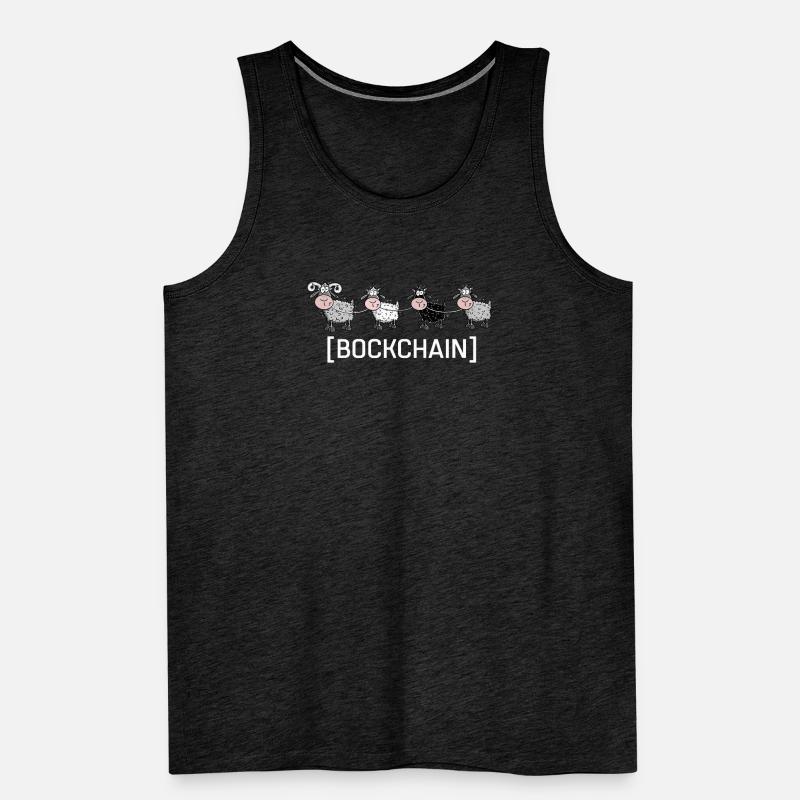 Bockchain - Blockchain Funny Sheep Computer Scientist Men's Premium Organic Tank Top