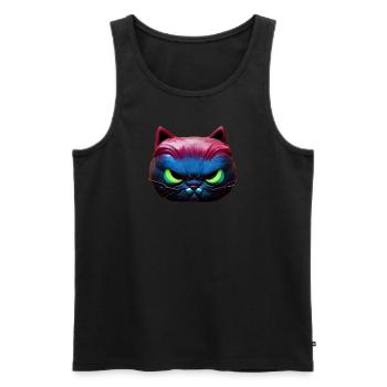 Magical angry cat face! - Men's Premium Organic Tank Top - black - Front - AI Model Male 178 light (178cm)