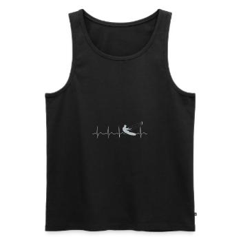 Kitesurfer Heartbeat Kitesurfing Sports nautiques - Débardeur bio Premium Homme - noir - Devant - Michal (187cm)