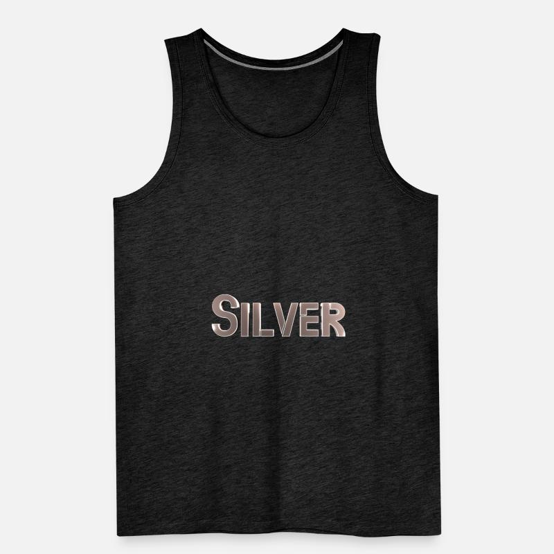 Silver Stylized Text Men's Premium Organic Tank Top