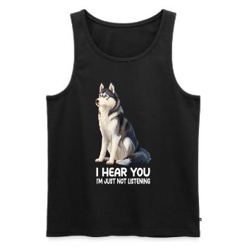 Husky - Männer Premium Bio Tank Top - Schwarz - Vorne - Michal (187cm)
