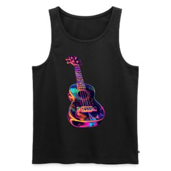 Ukulele - Männer Premium Bio Tank Top - Schwarz - Vorne - AI Model Male 178 light (178cm)