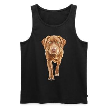 Labrador Retriever - Männer Premium Bio Tank Top - Schwarz - Vorne - Michal (187cm)
