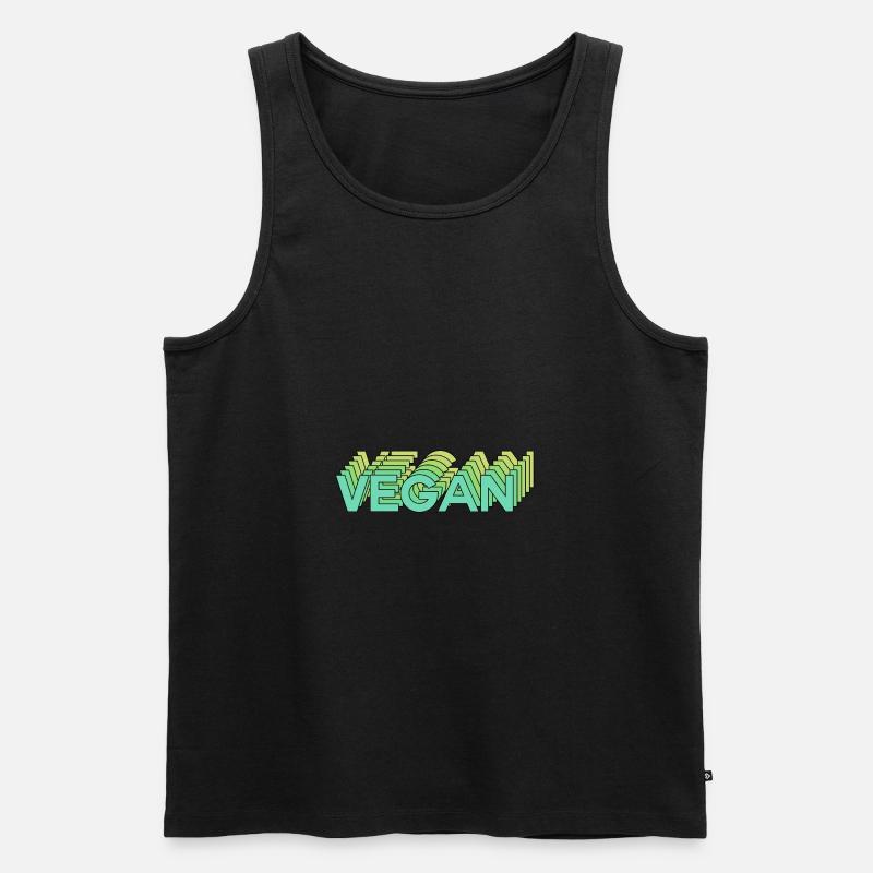 Vegan - Männer Premium Bio Tank Top - Schwarz