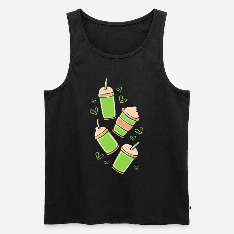 Matcha Tee - Männer Premium Bio Tank Top - Schwarz