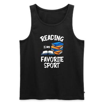 Bücher Lesen Buch Bücherwurm Buchnerd Roman - Männer Premium Bio Tank Top - Schwarz - Vorne - Michal (187cm)