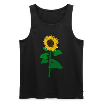 Sonnenblume in voller Pracht - Männer Premium Bio Tank Top - Schwarz - Vorne - AI Model Male 178 light (178cm)