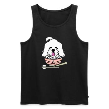 Chien maltais Ramen Drôle Chien Cadeau Rétro - Débardeur bio Premium Homme - noir - Devant - Michal (187cm)