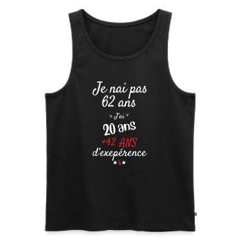 Je n ai pas 62 ans cadeau d anniversaire - Débardeur bio Premium Homme - noir - Devant - Michal (187cm)