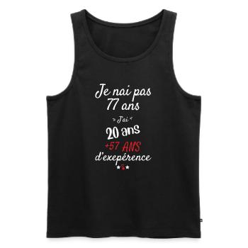 Ich habe kein 77 Jahre altes Geburtstagsgeschenk - Männer Premium Bio Tank Top - Schwarz - Vorne - AI Model Male 178 light (178cm)