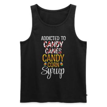 Dessert Naschkatze Lutscher - Männer Premium Bio Tank Top - Schwarz - Vorne - AI Model Male 178 light (178cm)