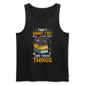 Katze Internet Katzenlady Tierliebe - Männer Premium Bio Tank Top - Schwarz - Vorne - Michal (187cm)