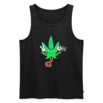 Der Bloom - Weed Cannabis Stoned Hanf Marihuana - Männer Premium Bio Tank Top - Schwarz - Vorne - Michal (187cm)