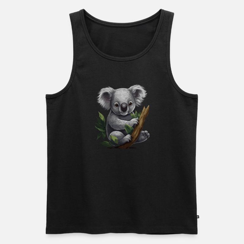 Koala Niedlicher Koalabär - Männer Premium Bio Tank Top - Schwarz