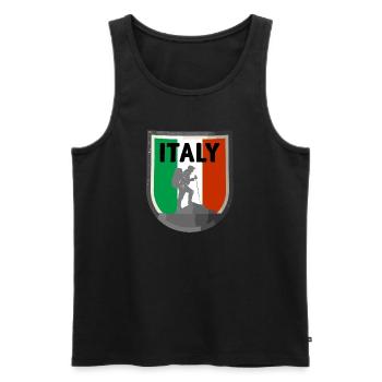 Drapeau de l’Italie Drapeau italien Vintage Look vieilli - Débardeur bio Premium Homme - noir - Devant - Michal (187cm)