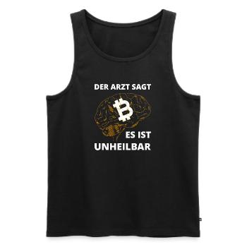 Bitcoin BTC Crypto Blockchain Münze Börse Coin - Männer Premium Bio Tank Top - Schwarz - Vorne - Michal (187cm)