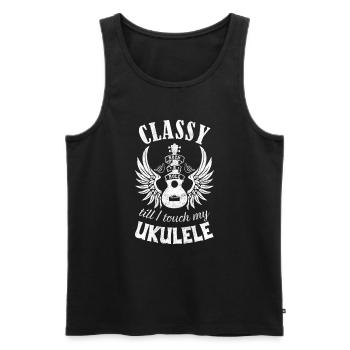 Classy till I touch my Ukulele weiss - Männer Premium Bio Tank Top - Schwarz - Vorne - AI Model Male 178 light (178cm)