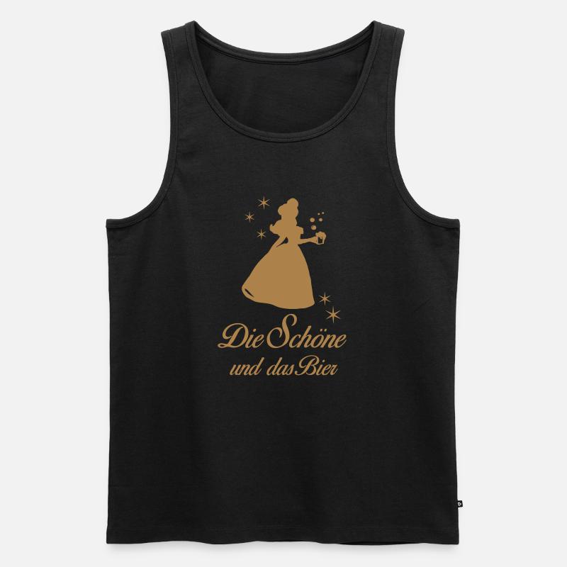 Die Schöne und das Bier - Männer Premium Bio Tank Top - Schwarz