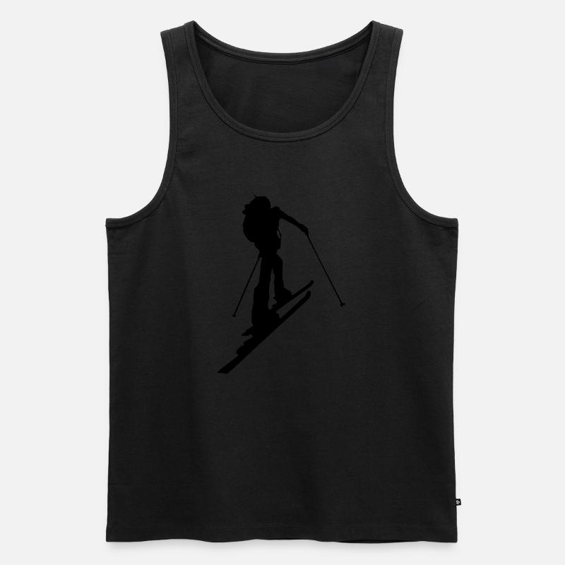 Ski touring - Männer Premium Bio Tank Top - Schwarz