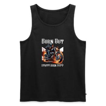 Burn out statt Burn Fett Motorrad Biker - Männer Premium Bio Tank Top - Schwarz - Vorne - AI Model Male 178 light (178cm)