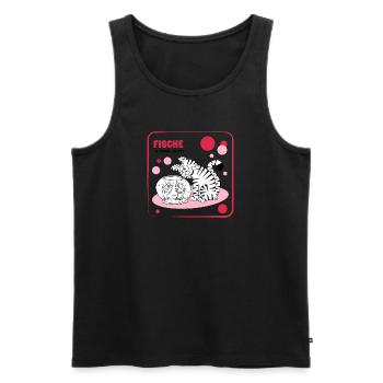 Signe du zodiaque Poissons - Débardeur bio Premium Homme - noir - Devant - Michal (187cm)
