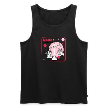 Sternzeichen Waage - Männer Premium Bio Tank Top - Schwarz - Vorne - AI Model Male 178 light (178cm)