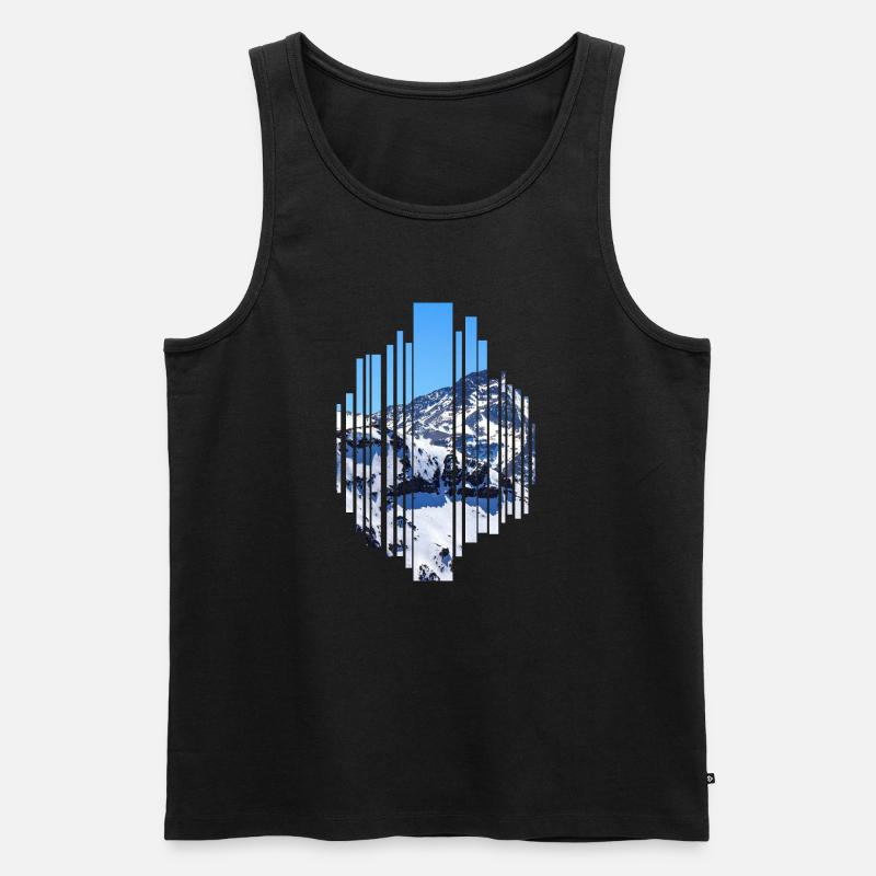 Die Berge - Männer Premium Bio Tank Top - Schwarz