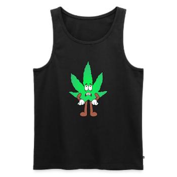 Der Bloom - Weed Cannabis Stoned Hanf Marihuana - Männer Premium Bio Tank Top - Schwarz - Vorne - Michal (187cm)