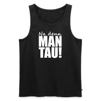 Plattdeutsch - Dialekt - Spruch - Männer Premium Bio Tank Top - Schwarz - Vorne - Michal (187cm)
