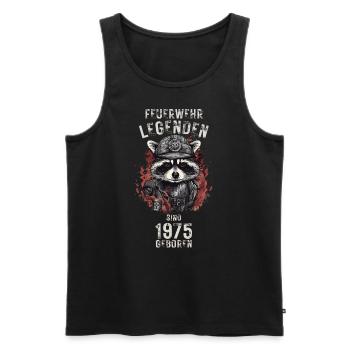 Feuerwehr Legenden 1975 - Männer Premium Bio Tank Top - Schwarz - Vorne - Michal (187cm)