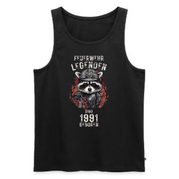 Feuerwehr Legenden sind 1991 geboren - Männer Premium Bio Tank Top - Schwarz - Vorne - Michal (187cm)